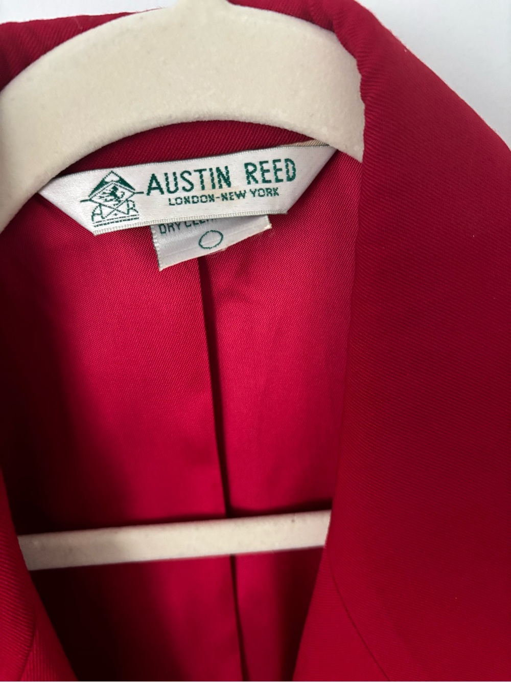 Vintage Cherry Red Austin Reed wool double-breasted blazer gold-tone buttons 8 - Picture 8 of 11